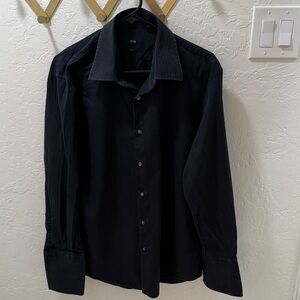 Hugo Boss Elegant Black Dress Shirt